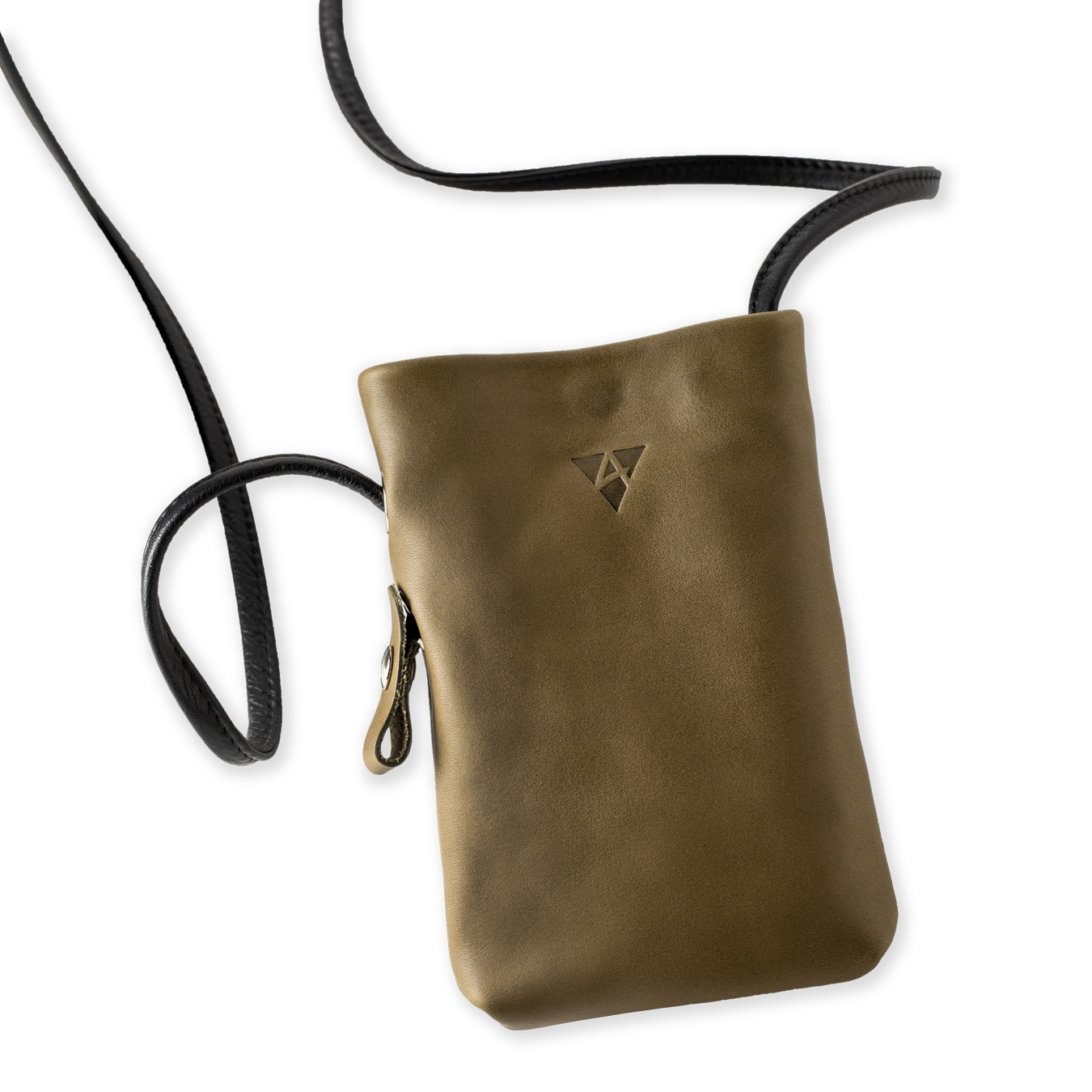 Shoulder bag Davos in olive leather | Ackermann Leder