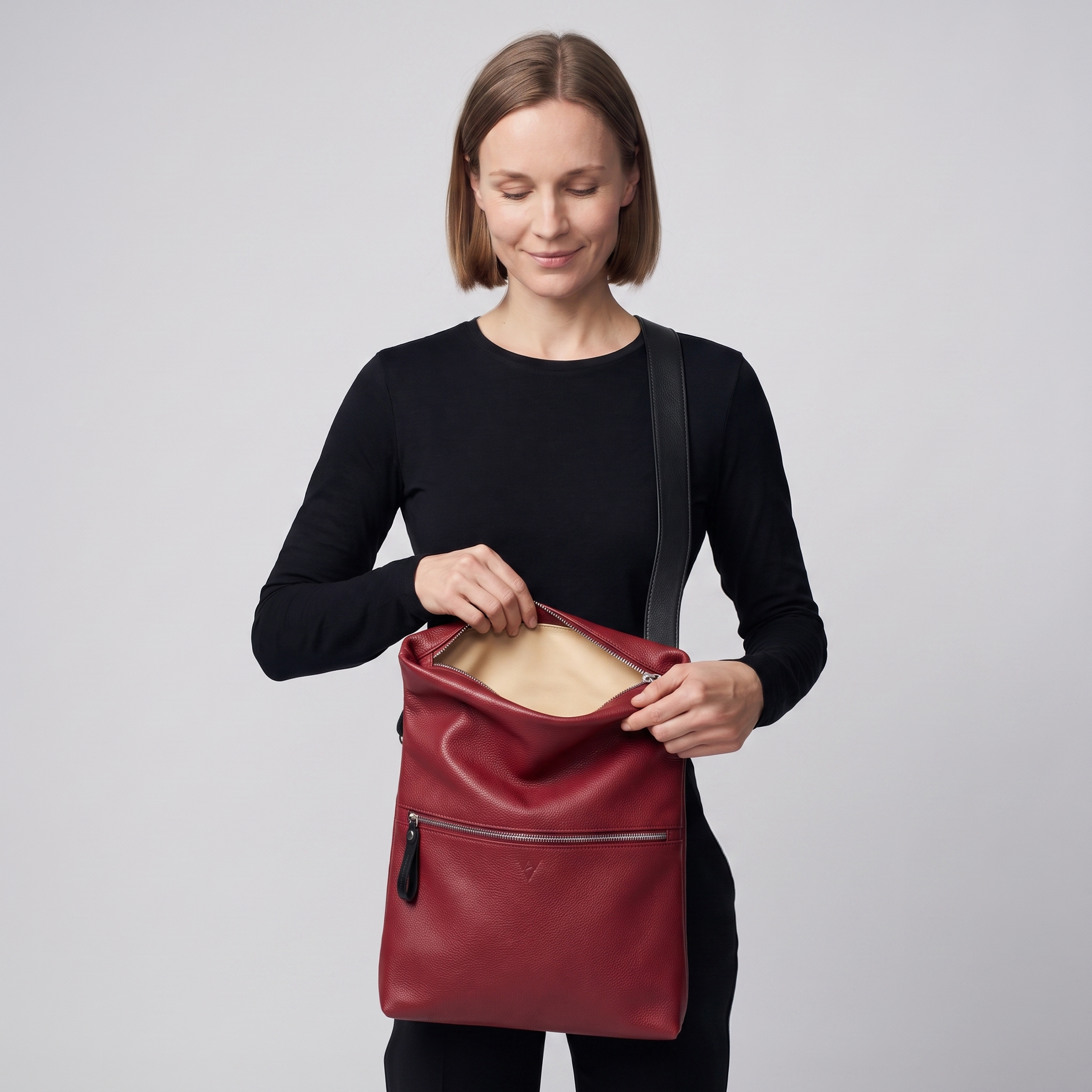 Überschlagtasche London L aus Softnappa