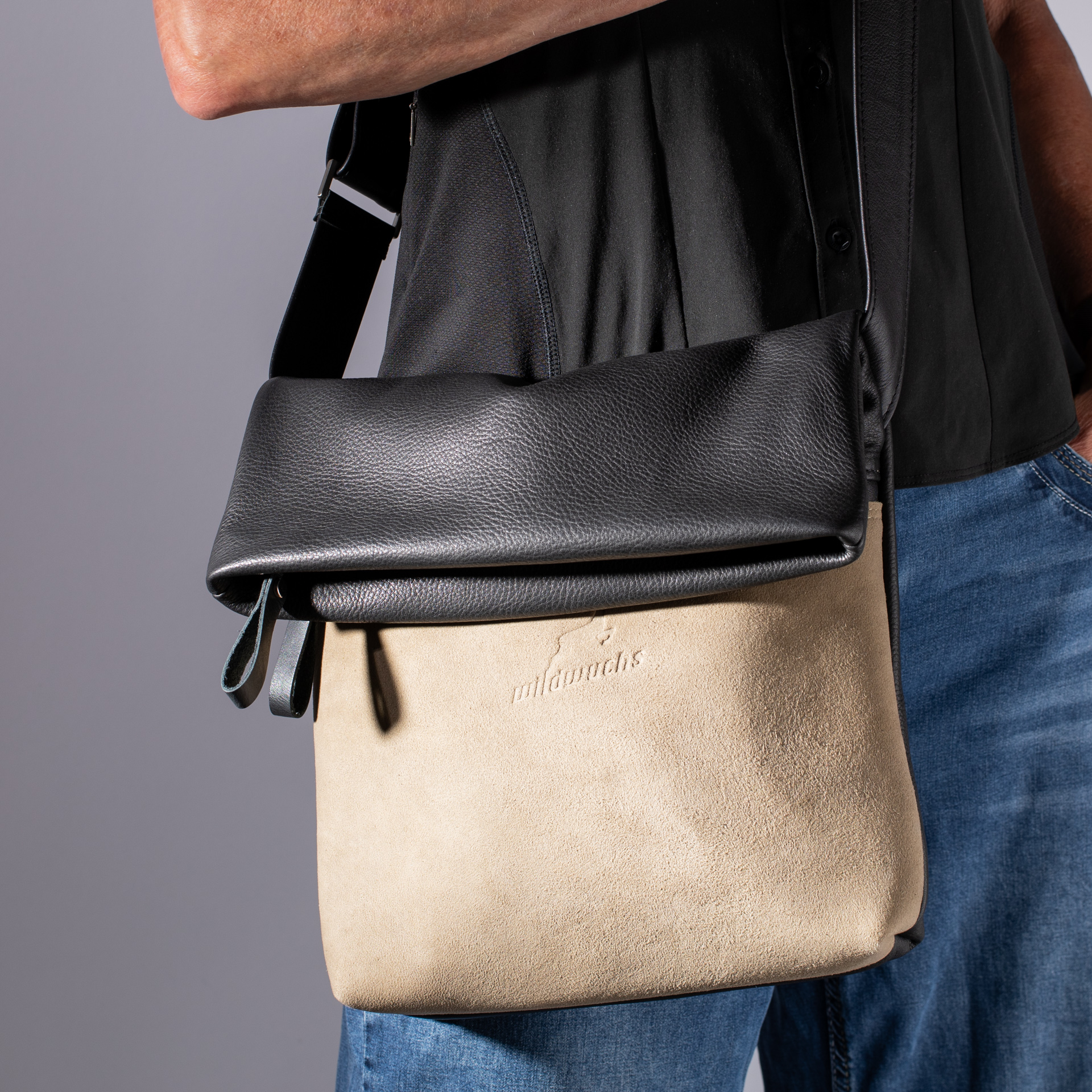 Überschlagtasche  London M aus Hirschleder