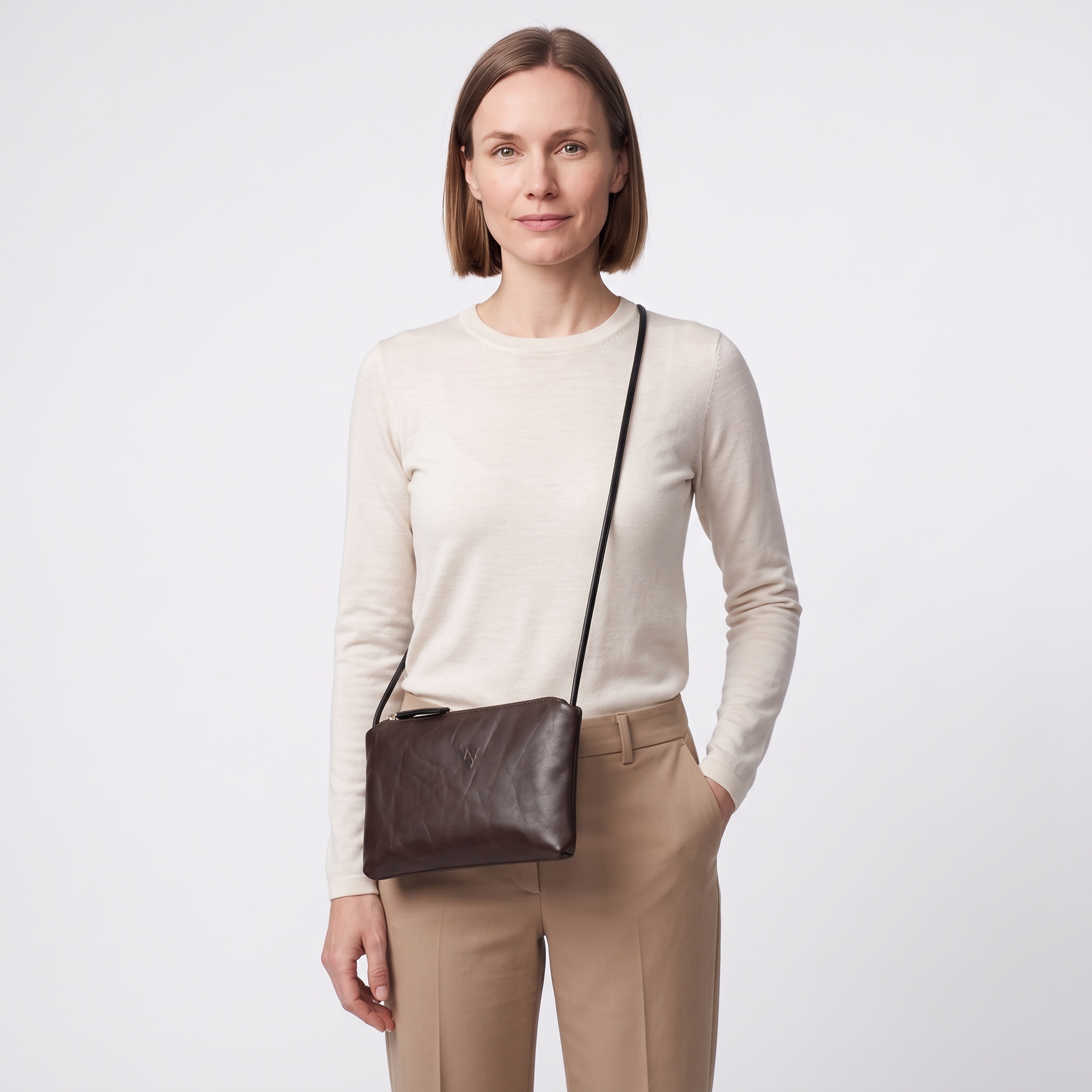 Schultertasche Palermo S aus Olivenleder